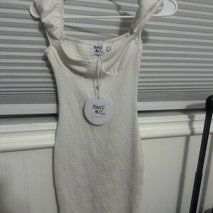 Princess Polly White Ribbed Dress